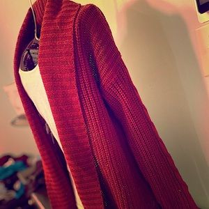 Long Sleeve Maroon Cardigan